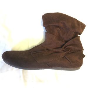 Brown suede ankle boots